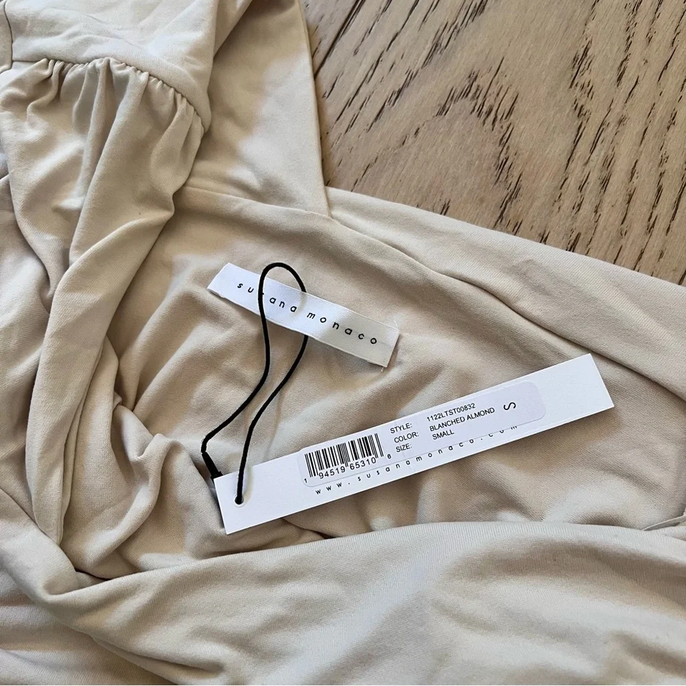 Susana Monaco Gathered Top - Blanched Almond - Picture 3 of 4